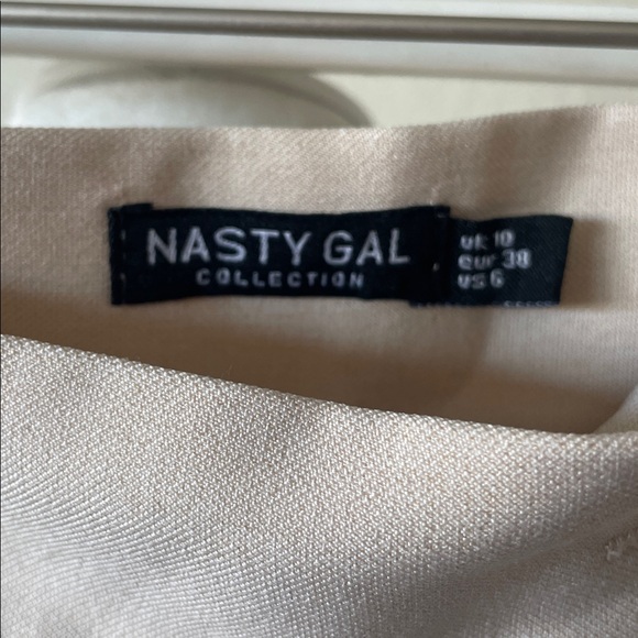 Nasty Gal Beige Tailored Jogger Pants | High Waist | Elastic Hem - Picture 6 of 9